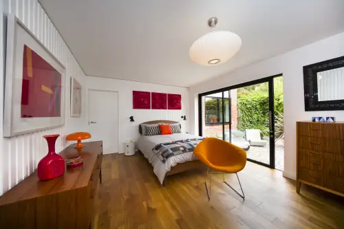 Click Here To Enlarge This Photo Of Bedroom&comma; Living&sol;Dining Including Staircase & Custom Made Kitchen