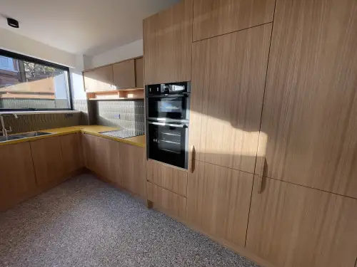 Click Here To Enlarge This Photo Of Bedroom&comma; Living&sol;Dining Including Staircase & Custom Made Kitchen