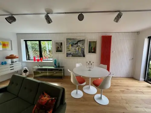 Click Here To Enlarge This Photo Of Bedroom&comma; Living&sol;Dining Including Staircase & Custom Made Kitchen