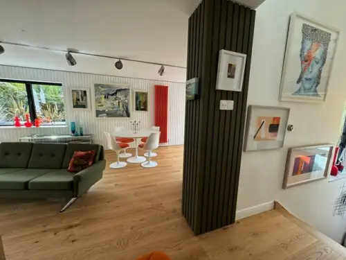 Click Here To Enlarge This Photo Of Bedroom&comma; Living&sol;Dining Including Staircase & Custom Made Kitchen