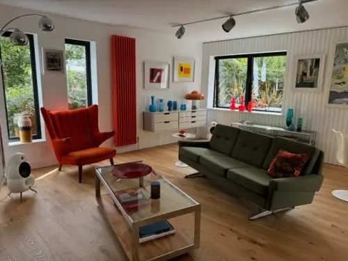 Click Here To Enlarge This Photo Of Bedroom&comma; Living&sol;Dining Including Staircase & Custom Made Kitchen