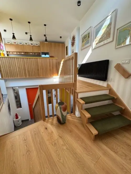 Click Here To Enlarge This Photo Of Bedroom&comma; Living&sol;Dining Including Staircase & Custom Made Kitchen