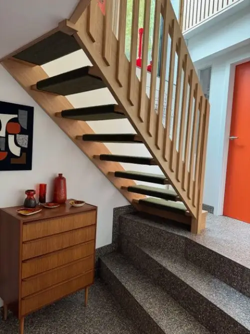 Click Here To Enlarge This Photo Of Bedroom&comma; Living&sol;Dining Including Staircase & Custom Made Kitchen